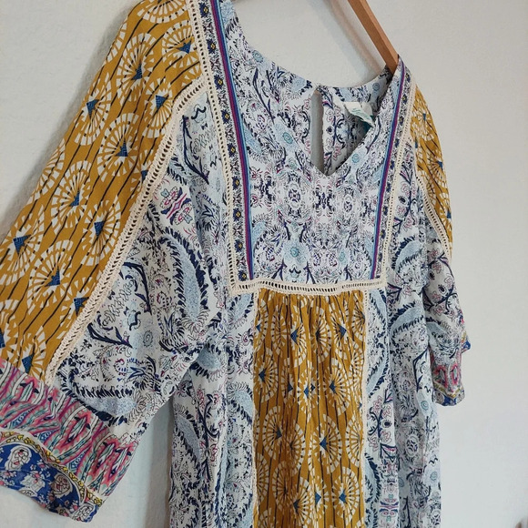 Sundance Yellow and Blue Patterned Mini Dress - Picture 3 of 8